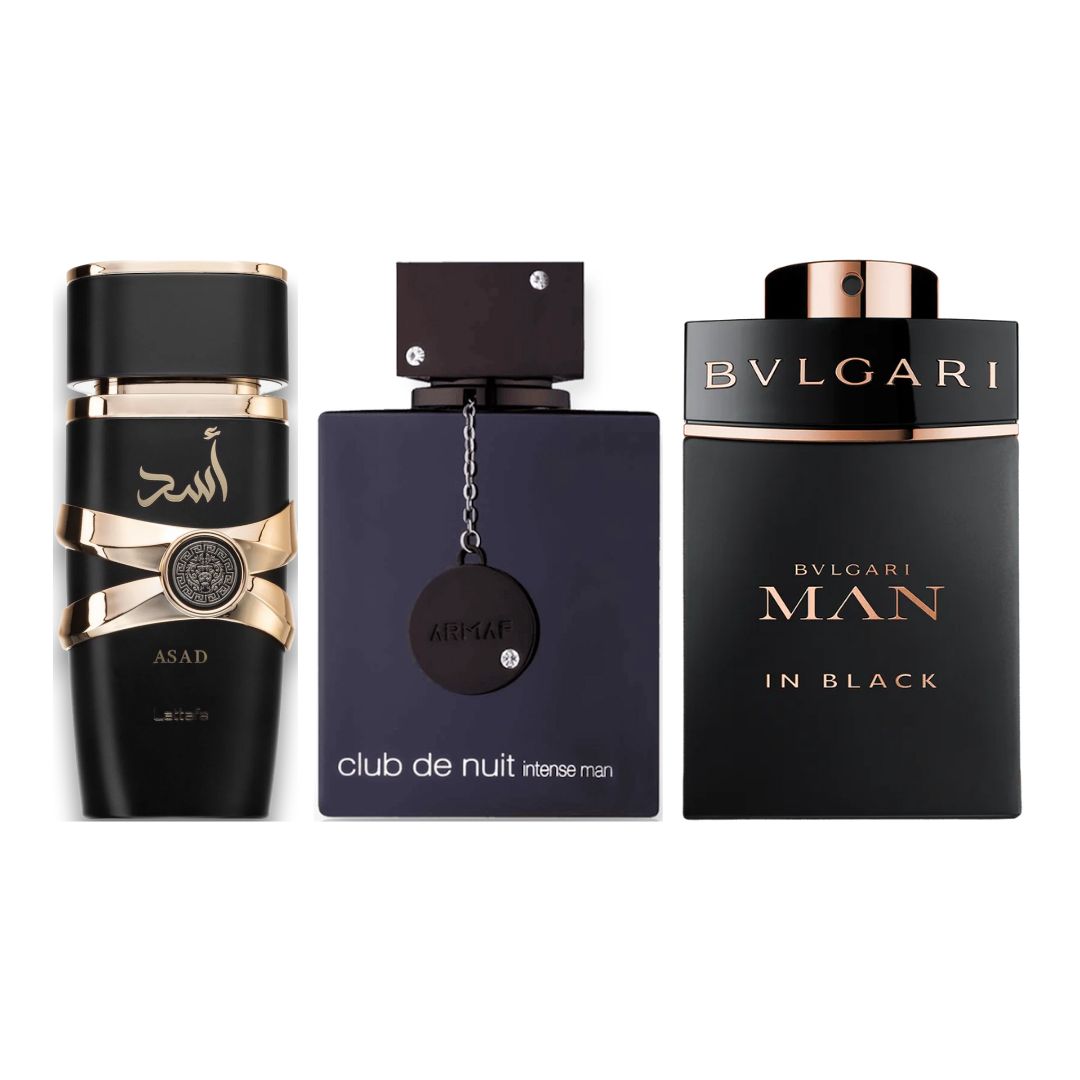 PERFUMES ASAD+BVLGARIMANBLACK+CLUBFULL